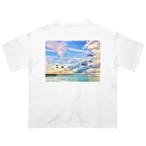 沖縄のとある日の海 オーバーサイズTシャツ