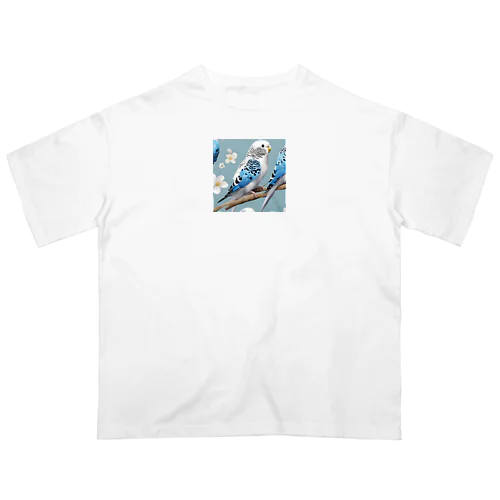 かわいいセキセイインコのイラストグッズ Oversized T-Shirt