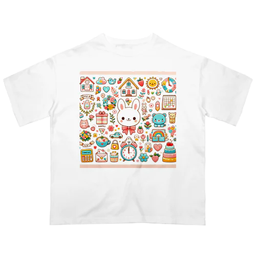 カラフルポップガーデン オーバーサイズTシャツ