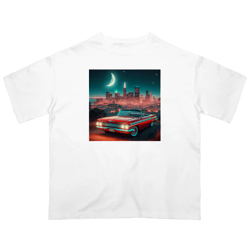 赤色のアメリカ車　ノスタルジック Oversized T-Shirt