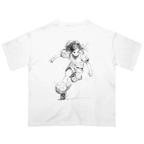 サッカー女子 Oversized T-Shirt