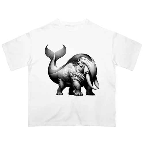 whale×mammoth=? オーバーサイズTシャツ