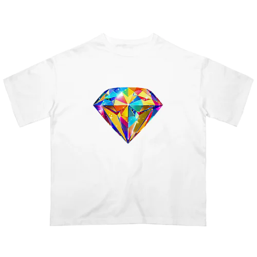 カラフルなダイヤモンド オーバーサイズTシャツ