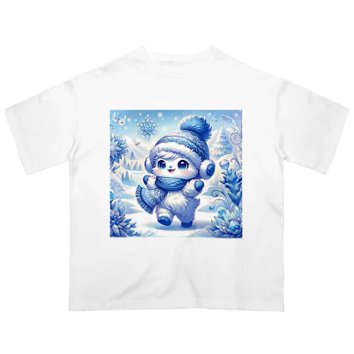 雪原の小さな守り神 オーバーサイズTシャツ