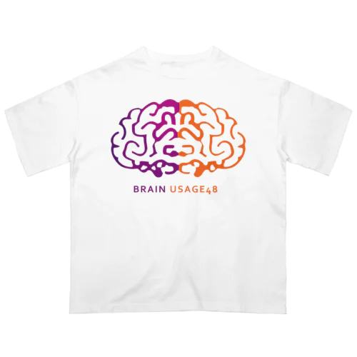 脳使用率48％（色付き） Oversized T-Shirt