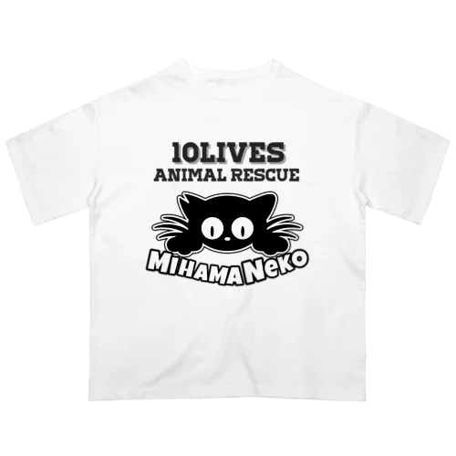美浜ねこロゴ白黒 Oversized T-Shirt