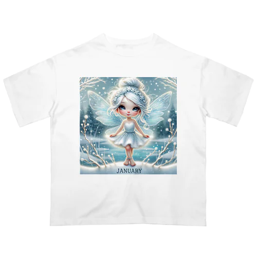 冬の魔法 - 1月の妖精 オーバーサイズTシャツ