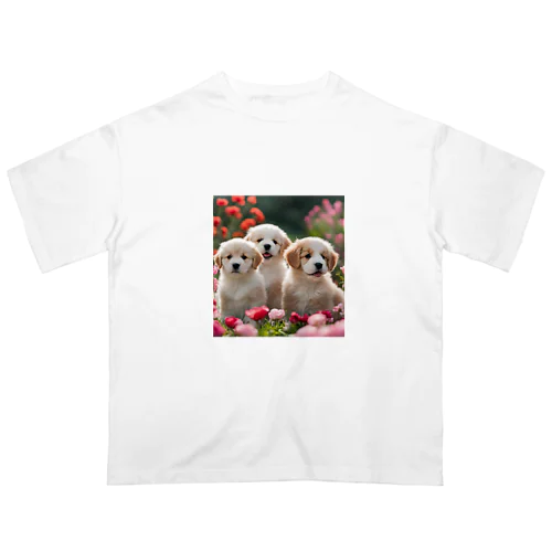 かわいい仔犬のグッズ オーバーサイズTシャツ