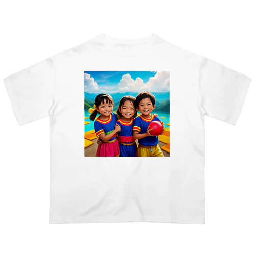 笑顔の子どもたち オーバーサイズTシャツ