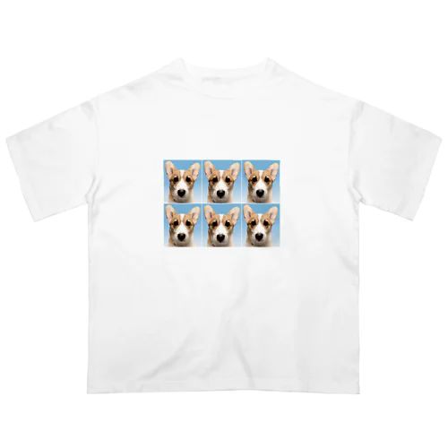 犬 証明写真 コーギー オーバーサイズTシャツ