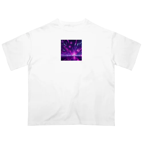 常に花火が打ち上げられている花火宇宙 Oversized T-Shirt