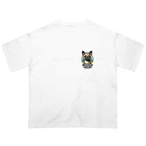 パグチワワ「Urban paws 」 Oversized T-Shirt