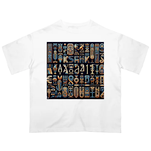 古代エジプト柄 オーバーサイズTシャツ