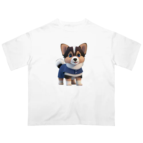 可愛い３D犬 オーバーサイズTシャツ