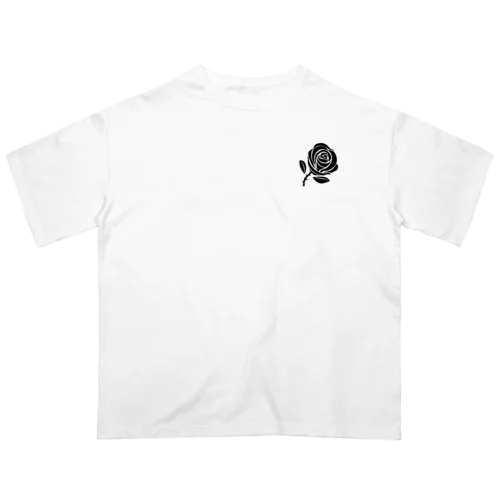 白黒薔薇 オーバーサイズTシャツ