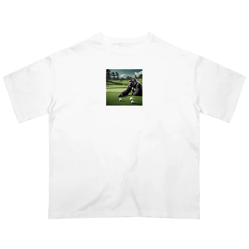 ゴルフ愛好家のゴリラ オーバーサイズTシャツ