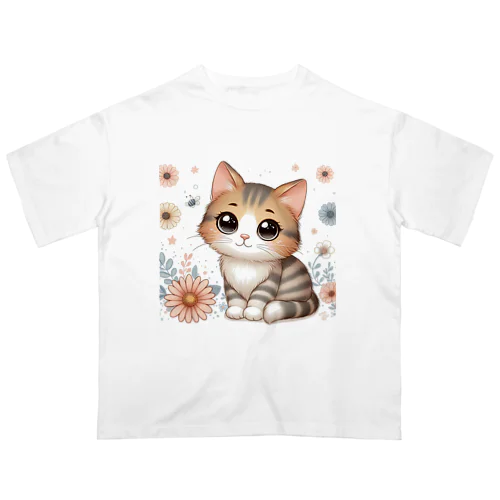 癒しと可愛さが溢れるネコちゃん オーバーサイズTシャツ