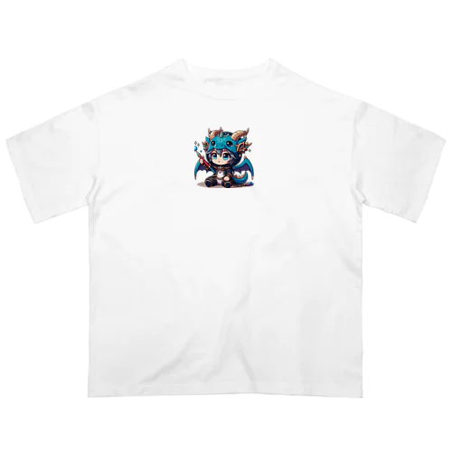 可愛いドラゴンのマスコット オーバーサイズTシャツ