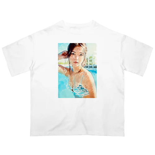 水彩ガール2 Oversized T-Shirt