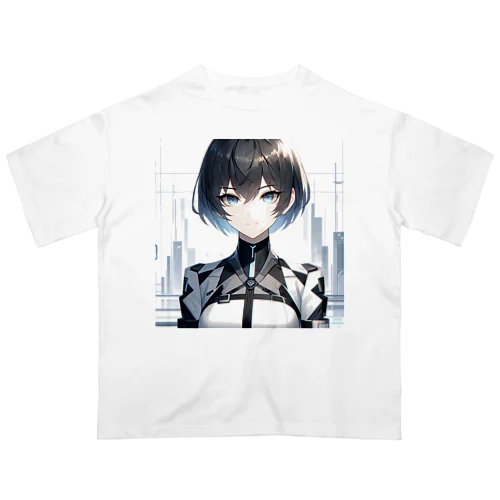 未来的なAI美女 オーバーサイズTシャツ