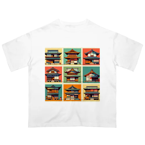 和の建築カラー オーバーサイズTシャツ