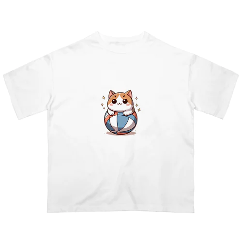 玉乗り猫さん オーバーサイズTシャツ