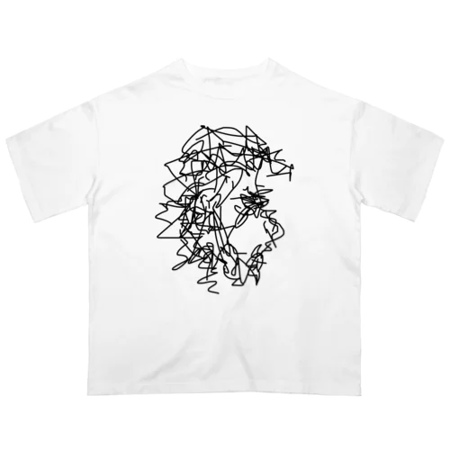 man looking sideways 001 オーバーサイズTシャツ