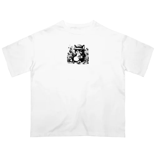 白摂生なネコ Oversized T-Shirt