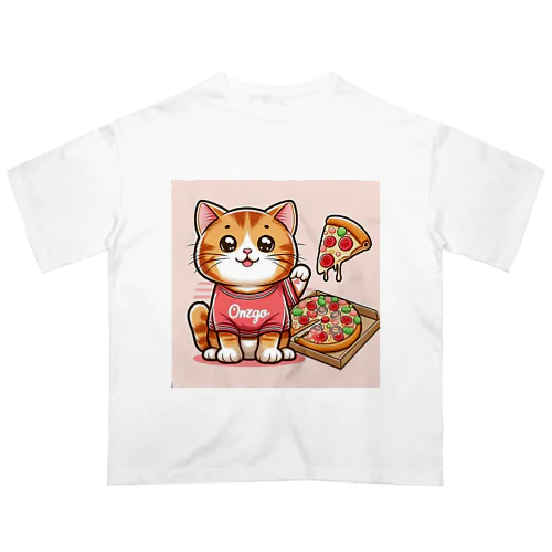 ピザでも食っとけや！ねこピザパーティーの開催です Oversized T-Shirt