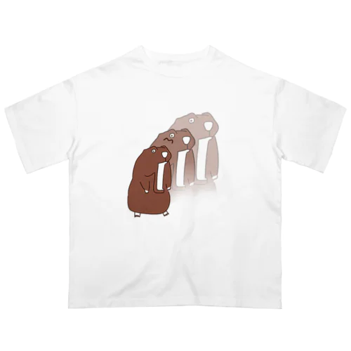 あんぐりマーモット４ Oversized T-Shirt