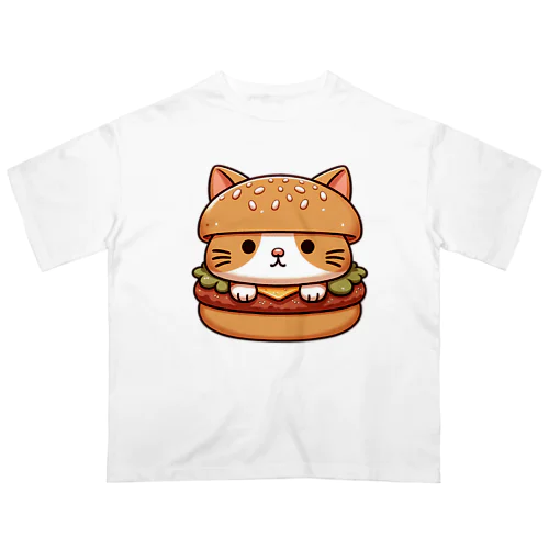 猫バーガー Oversized T-Shirt