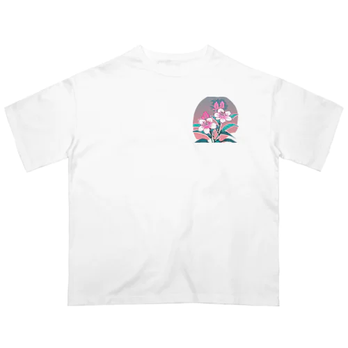 RetrowaveFlower-セツブンソウ- Oversized T-Shirt