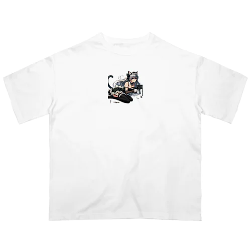 闘う猫メイド🐾5 オーバーサイズTシャツ