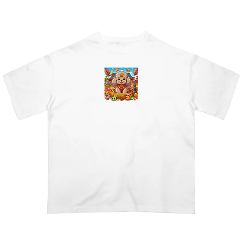 節分を楽しむトイプードル Oversized T-Shirt