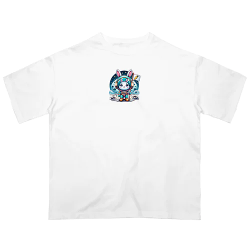 宇宙へ　着陸　うさぴ Oversized T-Shirt