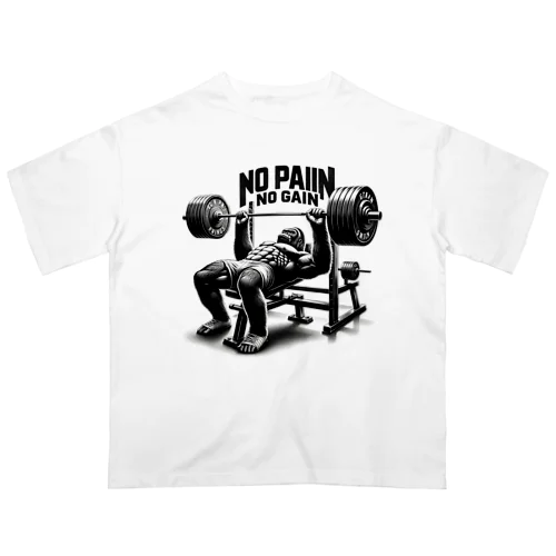 NO PAIN NO GAIN ゴリラベンチプレス Oversized T-Shirt