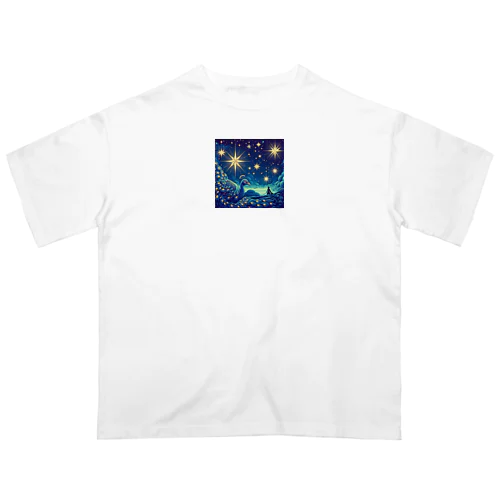 光と影が織り成す夜の風景 オーバーサイズTシャツ