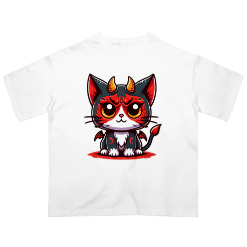 ！結構強い悪魔にゃんこ！ オーバーサイズTシャツ