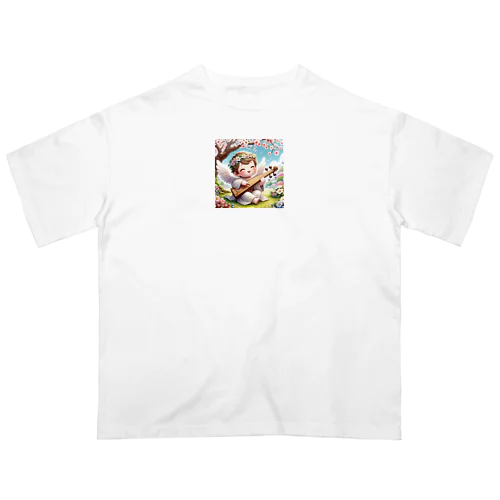 琴を奏でる天使 オーバーサイズTシャツ