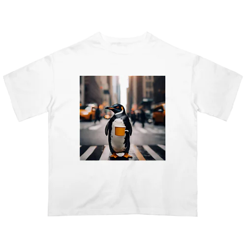 コーヒータイムなペンギン オーバーサイズTシャツ