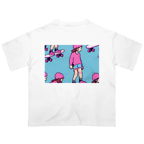 スケボー女子 オーバーサイズTシャツ