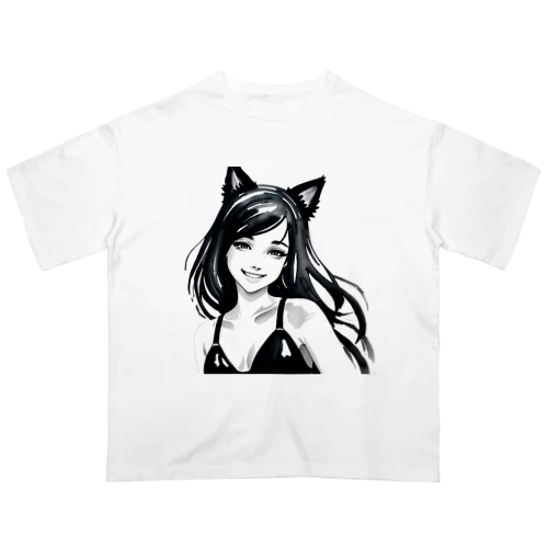 猫ガール Oversized T-Shirt