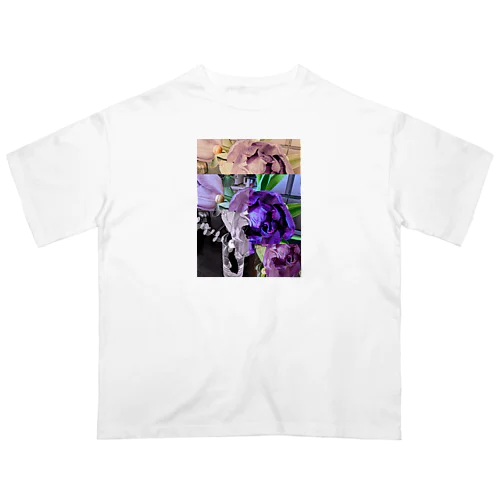 むらさき色のpurpleチューリップ オーバーサイズTシャツ