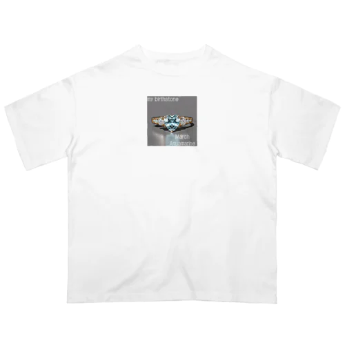 Birthstone/heart-shaped ring/March Oversized T-Shirt
