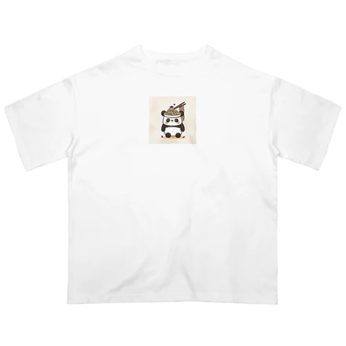 ふわふわパンダのラーメンワンダーランド Oversized T-Shirt