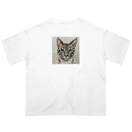 凛々しい猫 オーバーサイズTシャツ