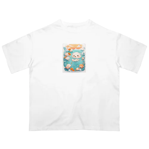 シロクマちゃん楽しそうに泳いでいます Oversized T-Shirt