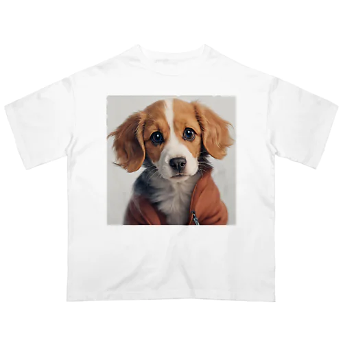 かわいい　犬 オーバーサイズTシャツ