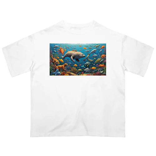 見るも奇妙な合体動物たち fusion animals<<妄想アニマルズ>> Oversized T-Shirt