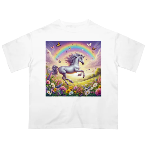 虹とユニコーン Oversized T-Shirt